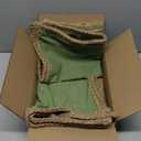 Phantoscope Pack of 2 Farmhouse Decorative Throw Pillow Covers Burlap Linen Pillow Covers Trimmed Tailored Edges Green 20 x 20 inches, 50 x 50 cm