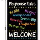 Playhouse Rules Garden Flag, Funny Neutral Colors Welcome Yard Sign for Outside, Clubhouse Home Tree House Decor, Cute Flag for Kids Gifts for Children Outdoor Decor