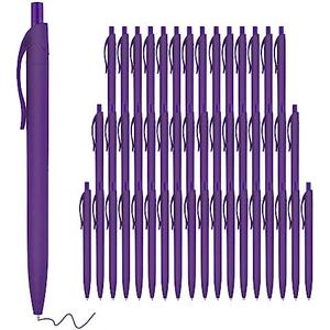 deegtran Retractable Ballpoint Pens, Medium Point, Purple Ink, Soft Grip, No Bleed, Smooth Writing, Retro Style, Unisex, Ambidextrous
