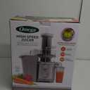 Omega Centrifugal Juicer with Extra Large Chute High Speed Extractor For Fruits and Vegetables, Features 2 Speeds Stainless Steel Filter and Large Pulp Container, 1000-Watts, Silver