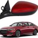 Dasbecan HO1320328 Door Mirror Driver Side Compatible with Honda Accord LX Sport 1.5T 2018-2022 Power | Non-Heated | Paint to Match Repalce# 76258-TVA-A02, Radiant Red Metallic (3Pins-Left)