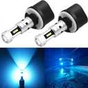 PHINLION 880 Blue LED Fog Light Bulbs, 3800 Lumens Super Bright 885 899 893 LED Fog Lights Replacement with Projector for Cars, Non-polarity, 8000K Ice Blue, Pack of 2