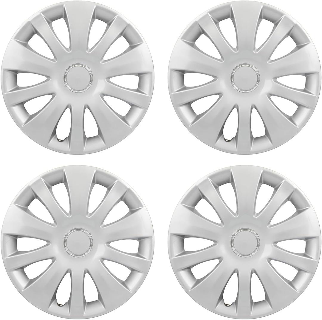 SCITOO 16 Inch Silver Wheel Covers Replacement R16 Hubcaps Set of 4