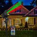 Neroupe Christmas Projector Lights Outdoor Waterproof with Remote Control, Outdoor Christmas Decorations Garden & Landscape Lights with Red and Green Stars for Garden Room Decor/ Halloween Decorations