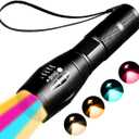 Rechargeable Amber Flashlight - 4 in 1 Sunset Lamp with Warm 1800K Light for Eye Care & Photography Fill Light - Zoom 4 Modes