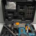 1-1/4 Inch SDS-Plus 13 Amp Heavy Duty Rotary Hammer Drill with Safety Clutch 4 Functions and Variable Speed, Including Chisels and Drill Bits