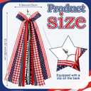 Riceshoot Large 4th of July Wreaths for Front Door Patriotic Ribbon Bow Wreath Satin Sash 250th Anniversary Decor Red White and Blue Bows Clip Patriotic Wreaths for Independence Day Indoor Outdoor