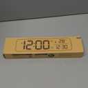 Digital Clock Large Display, Alarm Clock for Living Room Office Bedroom Decor, LED Corded Electric, Date Temp Display Wall Clock, Automatic Brightness Dimmer Smart Cool Modern Desk Accessories Black