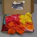 CLLOT 30Pcs Big 6 Inch Hair Bows for Girls Grosgrain Ribbon Bow Toddler Back to School Hair Accessories with Alligator Clips for Toddlers Schoolgirls Kids Teens