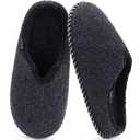 KuaiLu Womens Memory Foam Slippers Ladies Cozy Fuzzy Plush Fur Lined Warm Winter Cushioned Slip on House Bedroom Shoes Comfy Indoor Outdoor Hard Sole Arch Supportive Plantar Fasciitis Black Size 6