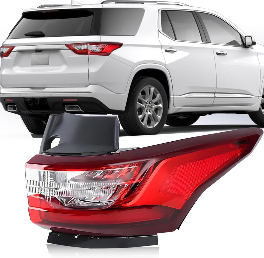 Right Passenger Side LED Tail Light Assembly Compatible With 2018-2021 Chevrolet Traverse Rear Lamp Taillight Replace 84990362 GM2804130
