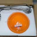 Orange Arc Floor Lamp with Acrylic Shade,Arch Reading Lamp Floor Standing,Mid Century Modern Orange Standing Lamp for Living Room Bedroom