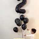 6 Balloon - Black Birthday Number Balloons, 40 Inch Large Foil Balloons for Men Women Boys Girs Black Themed Birthday Decorations
