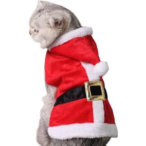 Bolbove Pet Christmas Santa Claus Suit Costume with Hat for Cats Puppies Free size