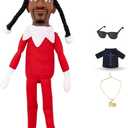 Christmas Elf Plush Doll  Handmade Holiday Decoration & Gift for Party, Table or Home (Red)