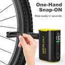 Electric Bike Pump, 130 PSI Mini Bicycle Pump with Digital Pressure Gauge & Auto-Shut-Off, Snap-On Connector for Presta & Schrader Valves,E-Bike, MTB,Road Bike