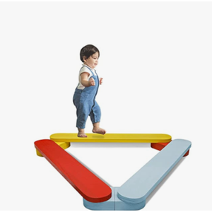 Autirinee Balance Beam Stepping Stones, Wooden Montessori Toy, Build Coordination and Gross Motor Skills, Gymnastics Obstacle Course Indoor&Outdoor, Toddler Gift (3pcs, Multicolor)
