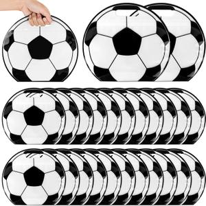 Hooqict 25pcs Soccer Goodie Bags with Handles Reusable Sealed Soccer Gift Bags Snack Treat Candy Goody Bag Party Favors for Kids Boys Team Gifts Sports Game Day Birthday Party Supplies
