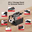 Switch 2 Storage Station,Charging Dock for Switch2 Joycons,Multifunctional Organizer Rack for Nintendo Switch 2 Accessories with 16 Games Discs & 9 Game Cards Slot,Pro Controller Holder