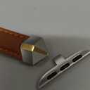 WFEAGL Leather Band Compatible with Apple Watch Bands Women 38mm 40mm 41mm 42mm(Series 11/10),Dressy Slim Grain Genuine Leather band for iWatch SE Series 11/10/9/8/7/6/5/4/3/2/1-Brown/Silver&Gold