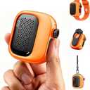 Wearable Bluetooth Speaker, 43g Mini Clip-On Bluetooth Speaker, 3-in-1 Wearable Ways, 20H Playtime Dustproof Multi Pairing Stereo Speaker for Hiking, Swimming, Shower, Outdoor Activities(Orange)