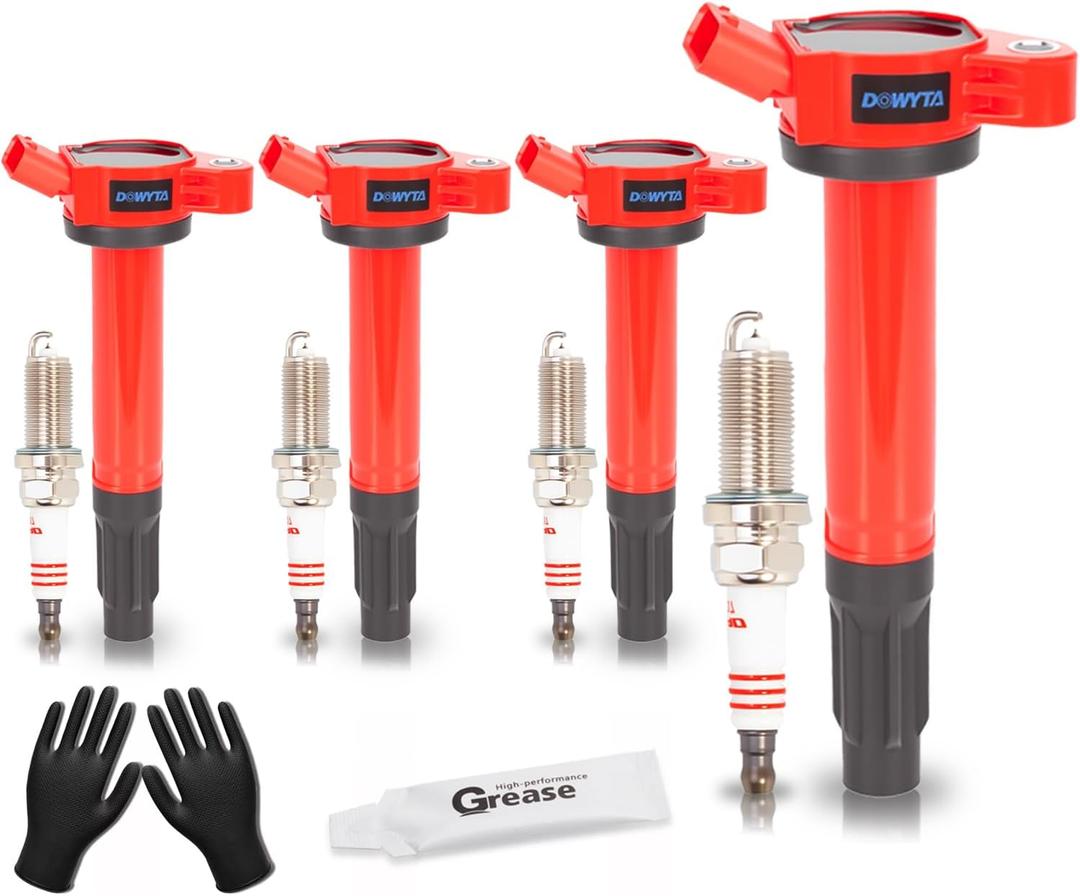 DOWYTA Set of 4 Upgraded Ignition Coil Pack and Iridium Spark Plug Compatible with Toyota Camry 20102017, RAV4 20092018, Sienna 20112013 L4 2.5L 2.7L Replaces UF507 UF487