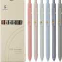 Ddaowanx Gel Pens, 6 Pcs 0.5mm Quick Dry Black Ink Pens Fine Point Smooth Writing Pens, Cute Office School Supplies Gifts for Women