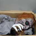 Haunted Hill Farm Zombie Carver Halloween Animatronic with Movement, Sound, and Light-Up Eyes for Scary Indoor or Covered Outdoor Halloween Decorations, Battery Operated Halloween Props for Home, 67" Standing Zombie