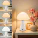 Mushroom Lamp, Dimmable Mushroom Table Light, Portable Wireless Small Lamp, Rechargeable Battery Night Light, Stepless Dimming, Birthday Gift Night Lights (White)