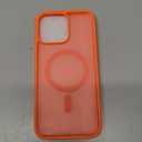 Vnnink for iPhone 16 Pro Max Case,Magnetic Matte Military Grade Drop Protection Translucent Cell Phone Cover - Slim Rugged Durable Shockproof Bumper Case, Orange