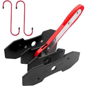 BARTOO Brake Caliper Press Tool, Brake Caliper Piston Spreader, Car Ratcheting Brake Caliper Piston Spreader Press Tool with 2 PCS Steel Plates, Red