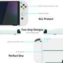 PlayVital AlterGrips Protective Slim Case for Nintendo Switch OLED, Ergonomic Grip Cover for Joycon, Dockable Hard Shell for Switch OLED w/Thumb Grip Caps & Button Caps