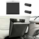 Leather Car Trash Can with Smart LED Light & Magnetic Closure, Hanging Car Trash Bag, Small Car Trash Can, Leak-Proof, Odor-Lock Car Trash Bin for Any Cars, Sedans, SUVs, Trucks, Black