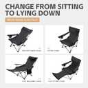 Camping Chairs Zero Gravity Recliner Chair with 4-in-1 Adjustable - Portable Folding Recliner with Cup Holder & Side Pocket, Detachable Footrest for Patio, Beach, Lawn, No Assembly - Black