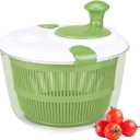 Large Salad Spinner with Lid, 5 Qt Capacity, Manual Vegetable Dryer with Double-Lock Handle, Quick and Easy Multi-Use Lettuce Spinner, Vegetable Dryer, Fruit Washer