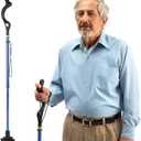 Walking Cane for Men and Women - Special Balancing Stick With 10 Adjustable Heights - Self Standing, Folding, Portable, Collapsible, and Comfortable (Blue)