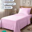 Twin 4 Piece Sheet Set - Comfy, Breathable & Cooling - Hotel Luxury Bedding for Women, Men, Kids, Teens & Children - 1 Flat & 1 Fitted Sheet & 2 Pillowcases w/ Deep Pockets - Wrinkle Free - Light Pink
