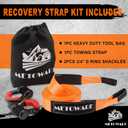 METOWARE Heavy Duty Tow Strap Recovery Kit - 3" x 20ft(35,000lbs) Tree Saver Winch Strap + 3/4" D Ring Shackles(2pcs) + Storage Bag - Truck, SUV, ATV Off Road Towing Strap Kit