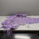Stuffed Animal Hammock Corner - 56'' Jumbo Handcrafted 5mm Double Macrame Cord Stuffed Animal Storage Net - 100% Natural Cotton Toy Hammock Holder - Purple Stuffy Plushie Net w/LED Star Light (XX-Large Leaf Style)