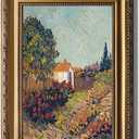 KBKBART Gold Framed Canvas Wall Art for Living Room, Vintage Landscape Oil Painting Farmhouse Decor, Retro Nature Canvas Art Prints for Wall Decor, Rustic Landscape Wall Decor for Bathroom, Bedroom Living Room, Vintage Art Wall Decor (12"x16")