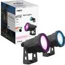 Feit Electric Smart Color Changing & Tunable White Outdoor Spotlights, 250 Lumens, Music Sync, Voice Control Compatible with Alexa & Google Home, Linkable, App Controlled, SPOT/RGBW/AG/2, 2-Pack