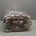 Rugflix 9x12 Area Rugs Machine Washable, Plush Carpet for Living Room, Oriental Indoor Area Rug Low Pile, Large Soft Thick Carpets Non Slip, Farmhouse Vintage Rug for Bedroom Dining Room, Red/Green