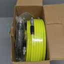 M MINGLE Sewer Jetter Kit for Pressure Washer 150 FT, Drain Cleaner Hose with Power Washer Gun, 1/4 Inch NPT Corner Rotating and Button Nose Sewer Jetting Nozzle, Orifice 4.0, 4.5 (Yellow)