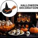 IMIKEYA Mini Witch Hat Broom: 12PCS Miniature Small Witch Hats Crafts Halloween Witch Hats and Brooms for Halloween Doll House Wine Bottle Party Decor Bar Home Table Decoration