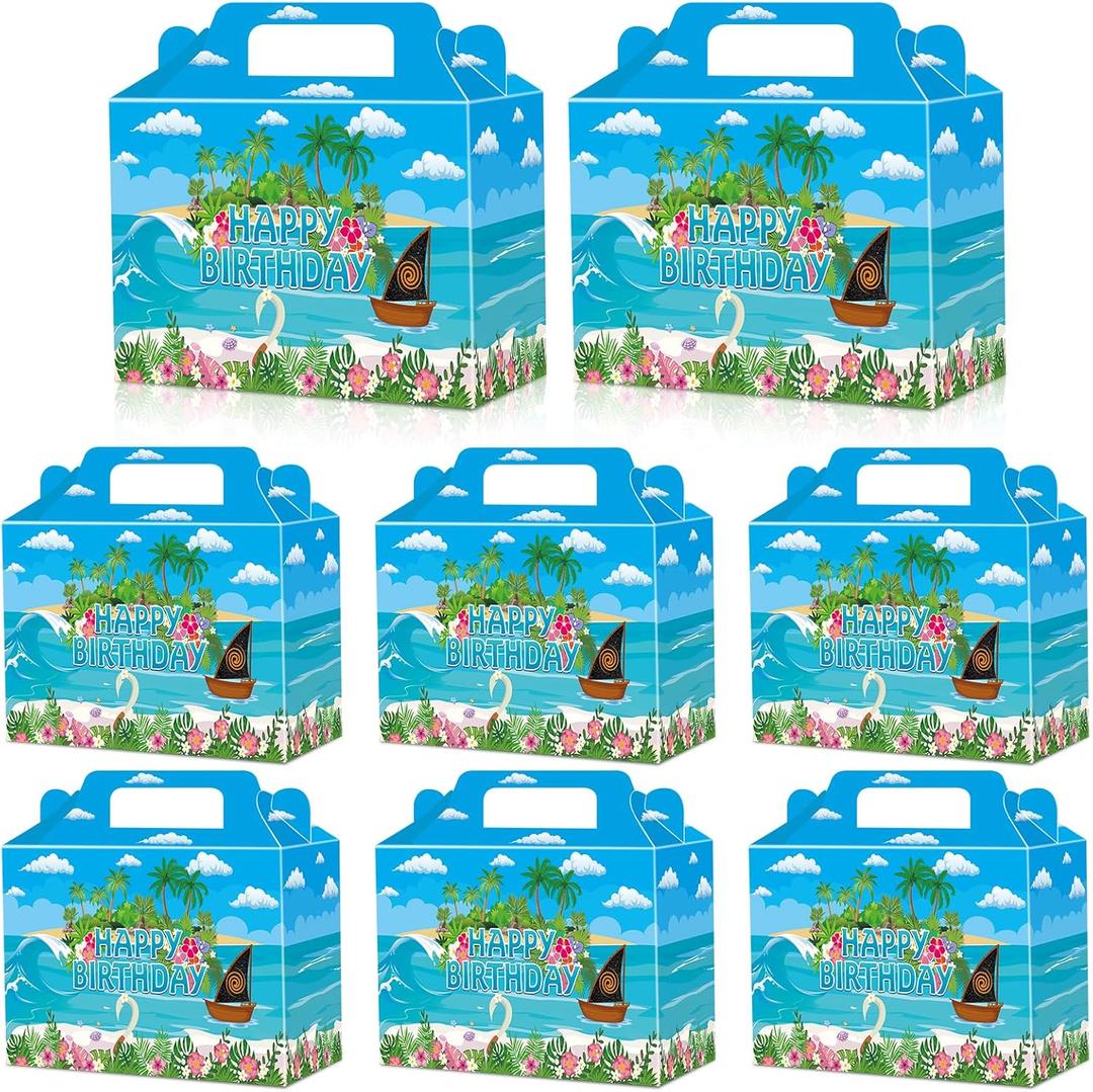 Noekanfy Animation Ocean Birthday Party Supplies, (20-Pack) Party Favor Boxes for Kids Birthday, Treat Boxes Cookie Gable Boxes for Tropical Summer Party Baby Shower Supplies
