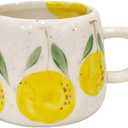 Coffee Mug 12oz Summer Cute Ceramic Cup with Handpainted Fruit Pattern, Lemon Tea Cup Gift for Coffee Lover, Birthday Gift for Latte Milk