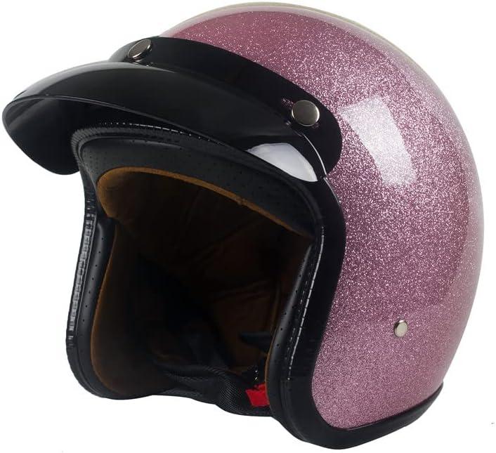 Harssidanzar Retro Motorcycle Helmet 3/4 Open Face Helmet Vintage Style for Men Women, DOT Approved CU601 M