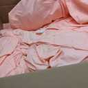 JOLLYVOGUE Queen Comforter Set 7 Pieces - Bed in a Bag Queen for All Season, Pintuck Bedding Comforter Sets with Comforter, Flat Sheet, Fitted Sheet and Pillowcases & Shams, Pink