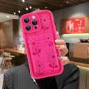 MOWIME Compatible with iPhone 14 Pro Max Case with Card Holder, Daisy Floral Shockproof Soft TPU Protective Cover Women Girls, Anti Scratch Wallet Case for iPhone 14 Pro Max 6.7 Inch, Hot Pink