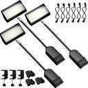 Trade Show Booth Lights, LED Display Lighting For Trade Shows,Portable Exhibit Arm Lighting,Connectable Craft tradeshow Lights Include Clamps,Mounting Brackets,Power Cables,Connect Cables (3pcs Black)